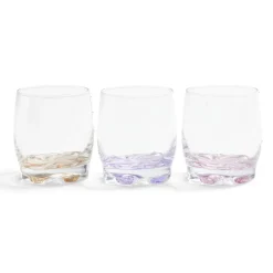 Lot de 3 verres 29cl en verre transparent fond coloré rose/violet/orange < Gifi Clearance