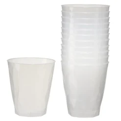 Lot de 12 verres 340ml plastique transparent martelé Ø8,4xH9,5cm