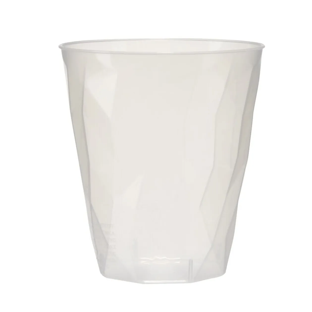 Lot de 12 verres 340ml plastique transparent martelé Ø8,4xH9,5cm