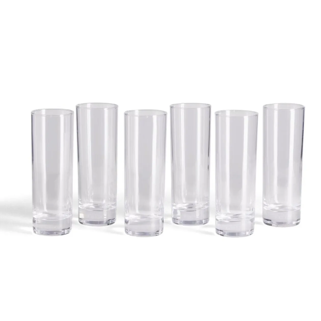 Lot de 6 verres tubes 29cl en verre transparent