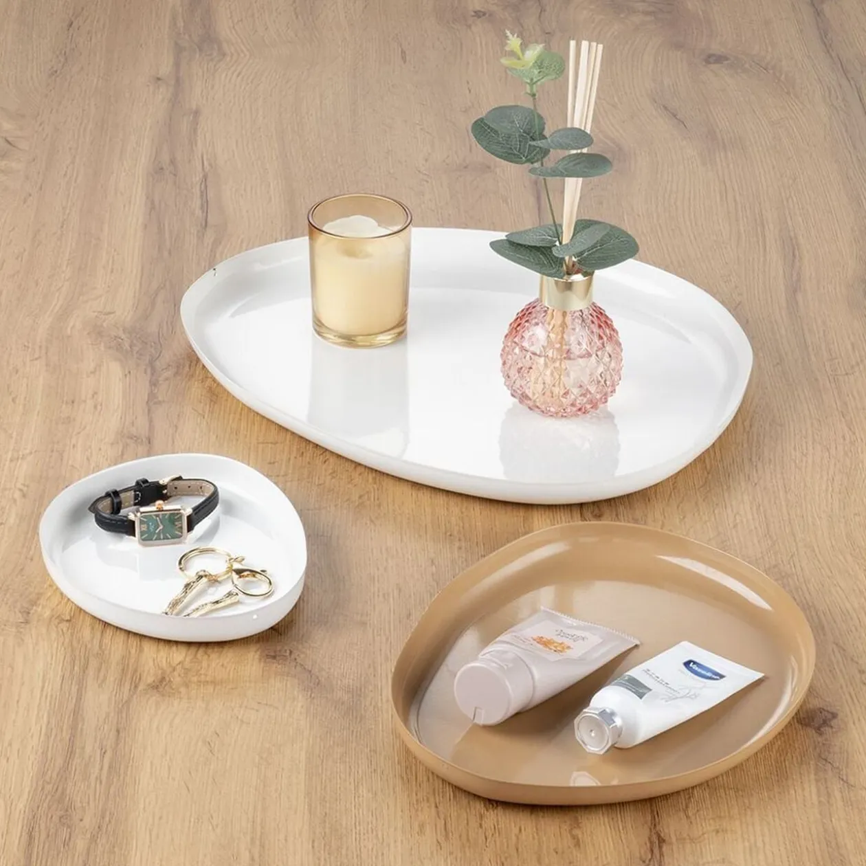 Lot de 3 vides poches fer marron et blanc S M L