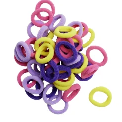 Lot 50 élastiques à cheveux multicolore dans boîte design licorne rose
