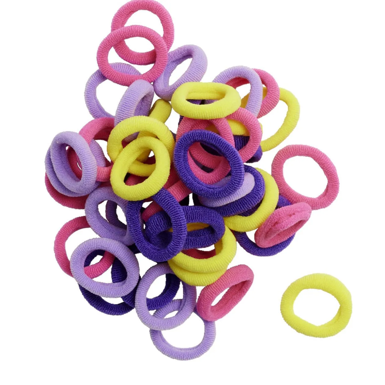 Lot 50 élastiques à cheveux multicolore dans boîte design licorne rose