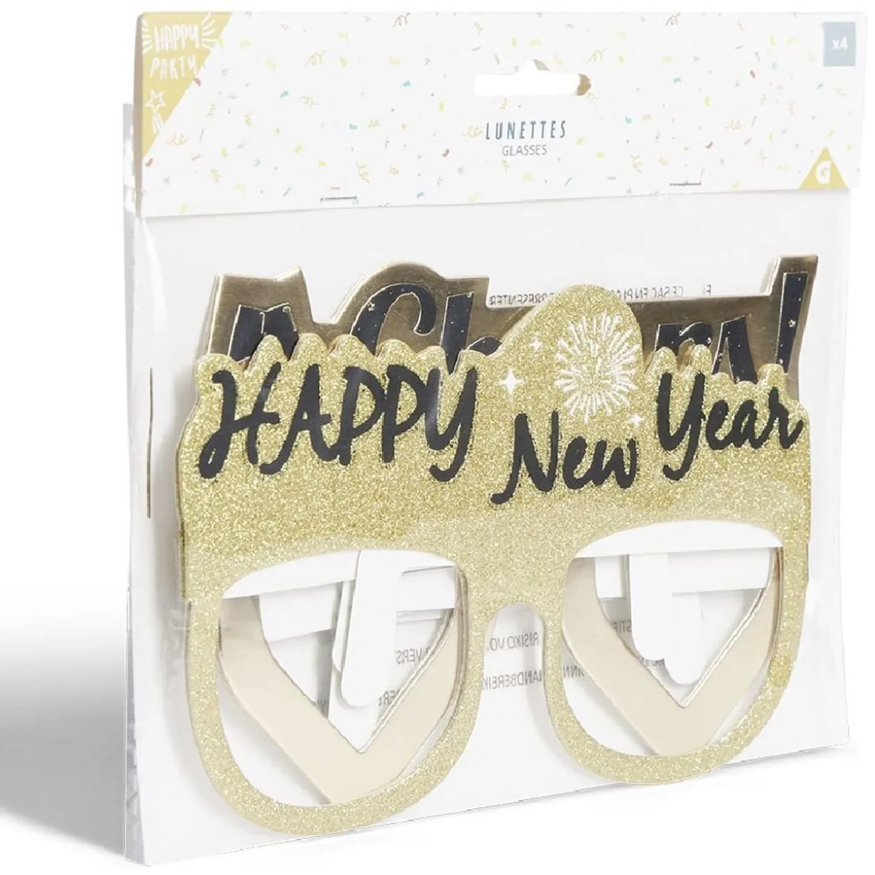 Lot 4 paires de lunettes festives Nouvel an