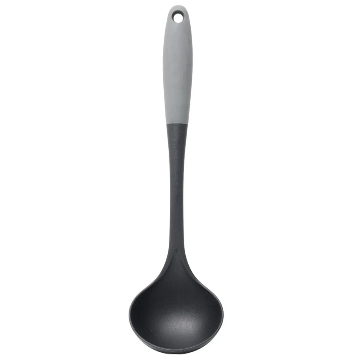Louche plastique noir et gris L34cm < Gifi