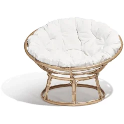 Loveuse Louise rotin avec coussin blanc 115x91xH101cm < Gifi Clearance
