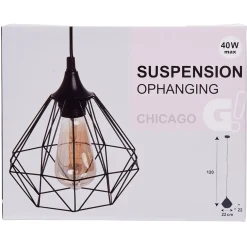 Luminaire à suspension filaire 1 ampoule métal noir < Gifi Sale