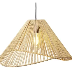 Luminaire à suspension filaire ovale en papier tressé