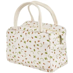 Lunch bag tissu motif floral avec boîte et bloc froid 23x15xH16cm