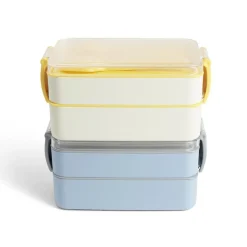 Lunch box 2 compartiments 400ml et 500ml avec couverts < Gifi Discount