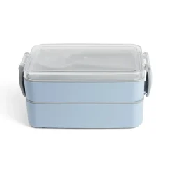 Lunch box 2 compartiments 400ml et 500ml avec couverts < Gifi Discount
