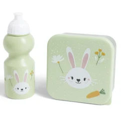 Lunchbox enfant 720ml avec gourde 350ml et sac de transport lapin vert < Gifi Discount