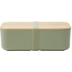 Lunchbox en plastique avec couvercle bambou +sangle silicone 900 ml < Gifi Online