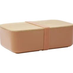 Lunchbox en plastique avec couvercle bambou +sangle silicone 900 ml < Gifi Online