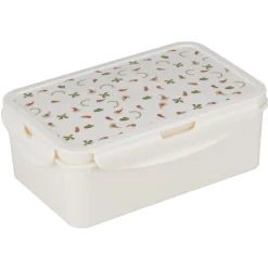 Lunch box plastique blanc motif floral 21x14xH7cm < Gifi