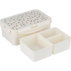 Lunch box plastique blanc motif floral 21x14xH7cm < Gifi