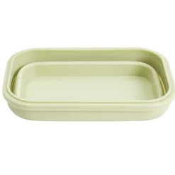 Lunch box rétractable 1L avec 2 couverts plastique et silicone vert