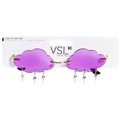 Lunettes fantaisie adulte nuage avec pendentif violet