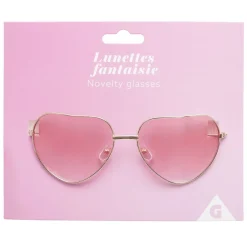 Lunettes forme coeur fantaisie (2 modèles rose ou bleu)