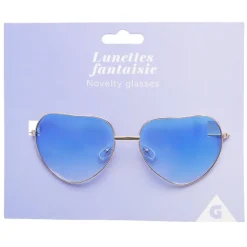Lunettes forme coeur fantaisie (2 modèles rose ou bleu)
