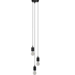 Lustre à suspension filaire 3 douilles métal noir Ø12xH100 cm < Gifi Clearance