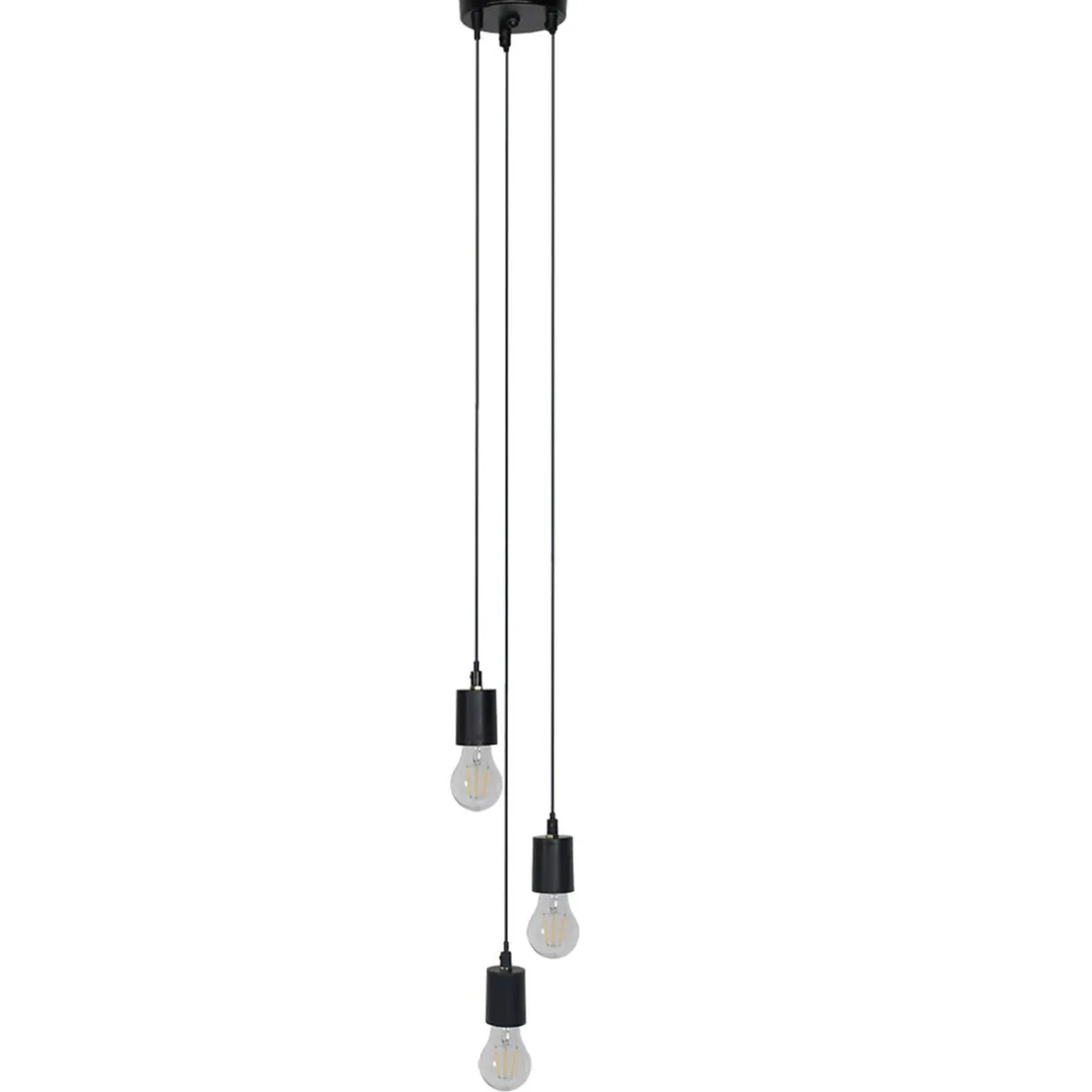 Lustre à suspension filaire 3 douilles métal noir Ø12xH100 cm < Gifi Clearance