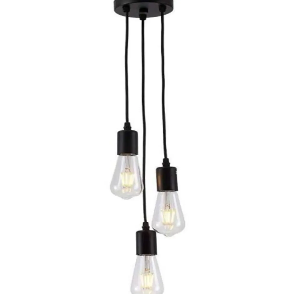 Lustre à suspension filaire 3 douilles métal noir Ø12xH100 cm < Gifi Clearance