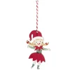 Lutin en bois à suspendre L10cm - 2 modèles fille ou garçon