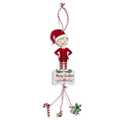 Lutin en bois à suspendre L28cm - 2 modèles fille ou garçon