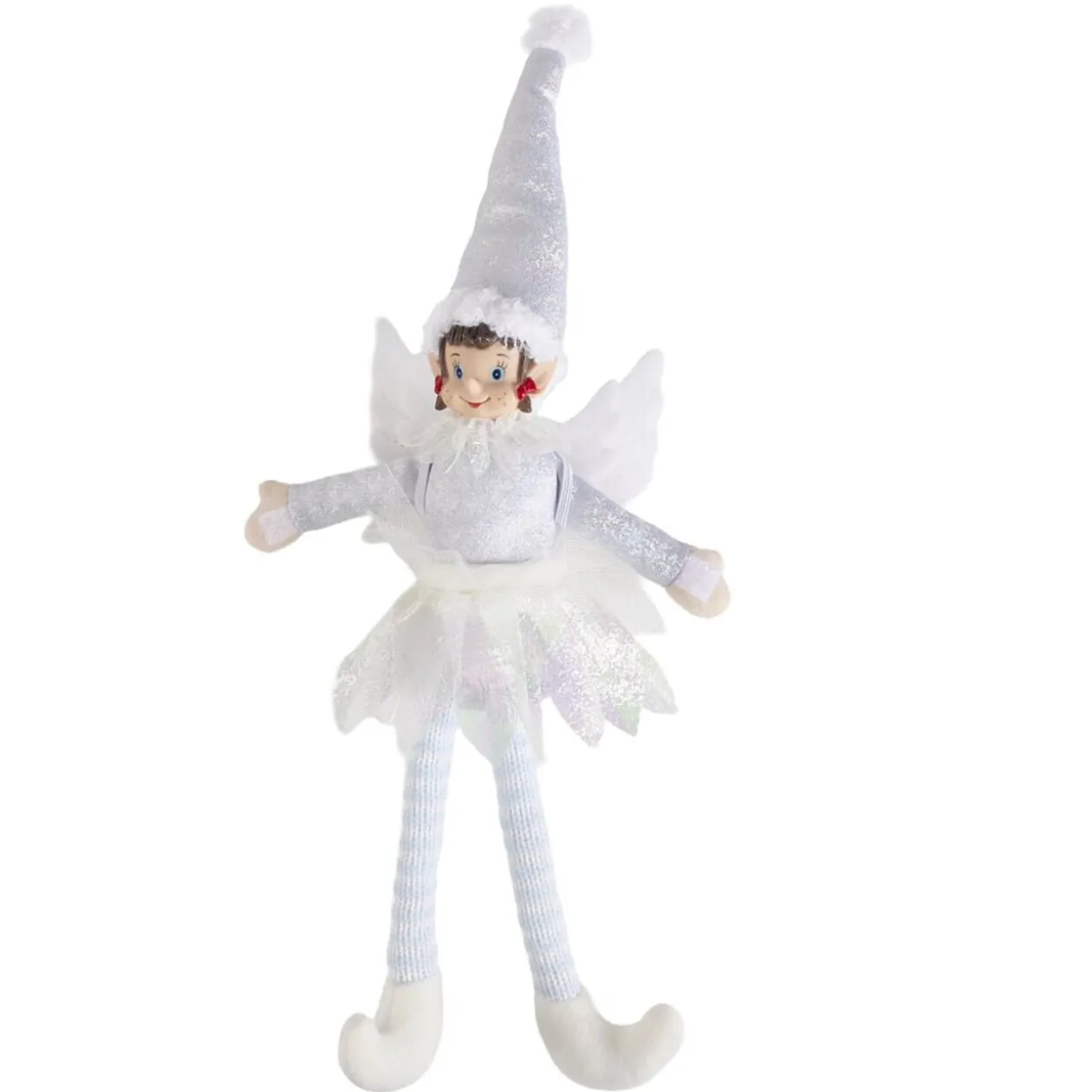 Lutin farceur fée blanche H38 cm
