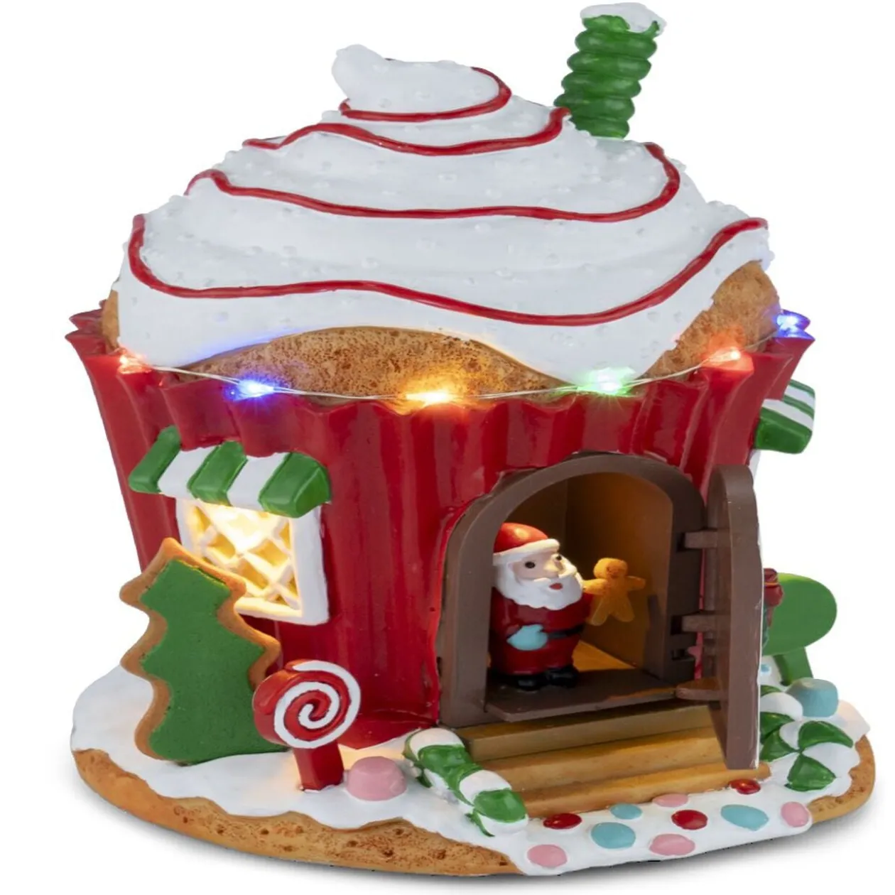 Maison cupcake lumineuse, animée et musicale