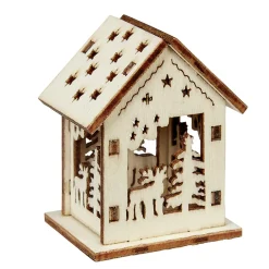 Maison de Noël ajourée motif et inscription à décorer en bois x2 < Gifi Sale
