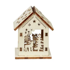 Maison de Noël ajourée motif et inscription à décorer en bois x2 < Gifi Sale
