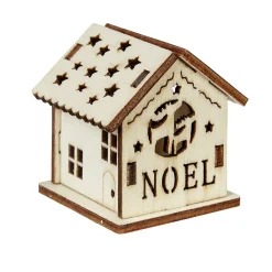 Maison de Noël ajourée motif et inscription à décorer en bois x2 < Gifi Sale