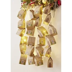 Maison de Noël en papier 24 pièces pour calendrier de l'avent 7x5xH10,7cm < Gifi Hot