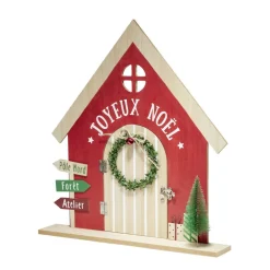 Maison de Noël traditionnelle avec porte ouvrante H42cm < Gifi Discount