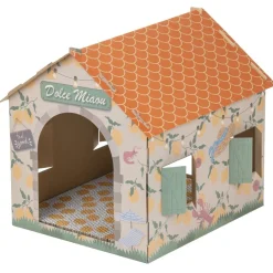 Maison pour chat carton décor Dolce Miaou 41x36xH41cm