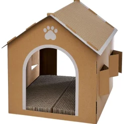 Maison pour chat à décorer avec grattoir intégré