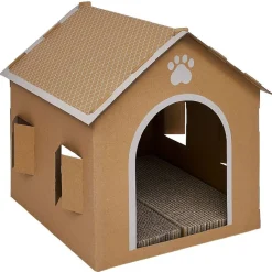 Maison pour chat à décorer avec grattoir intégré