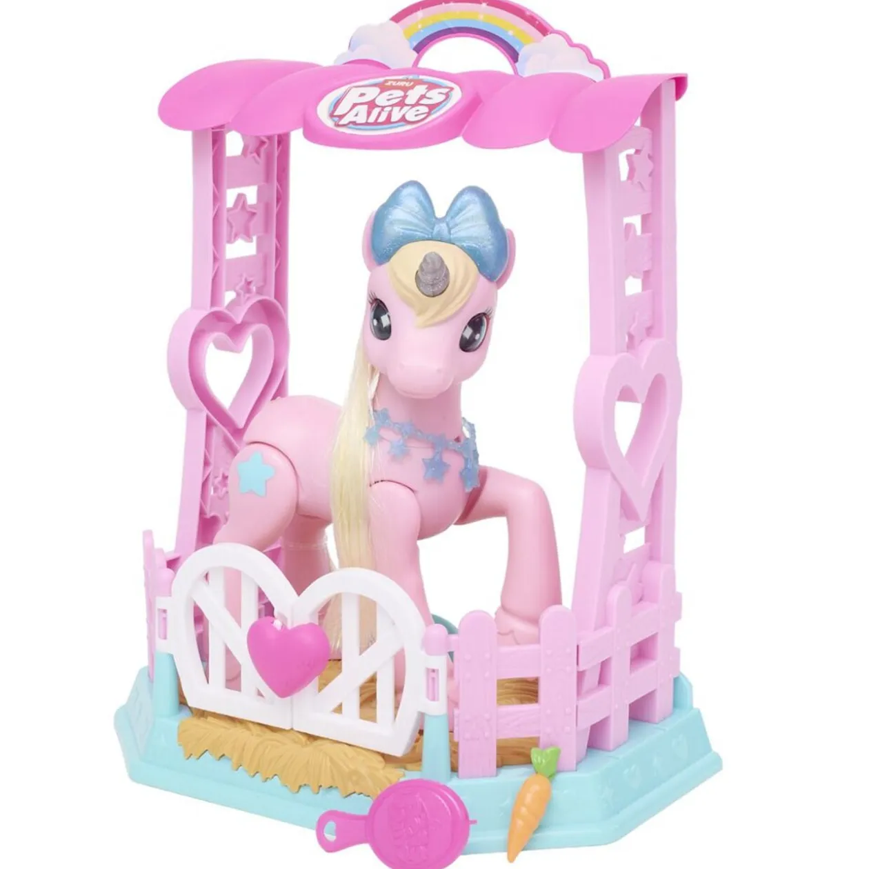 Ma licorne magique et son écurie Little Pet LED et son plastique rose H29cm