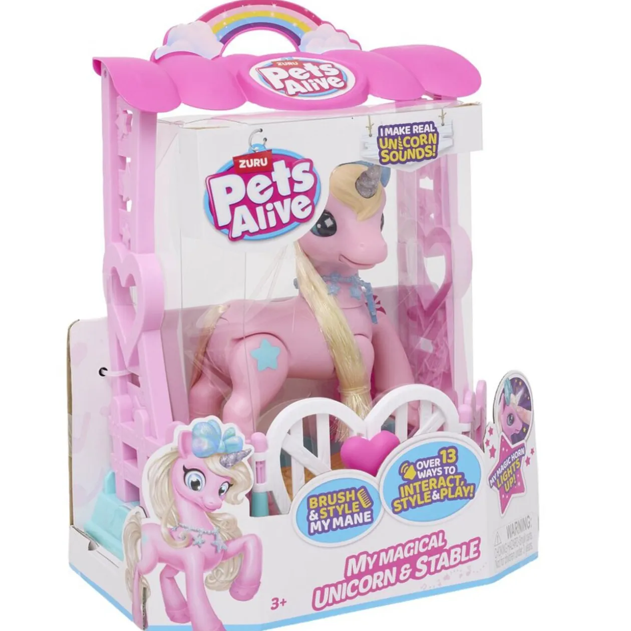 Ma licorne magique et son écurie Little Pet LED et son plastique rose H29cm