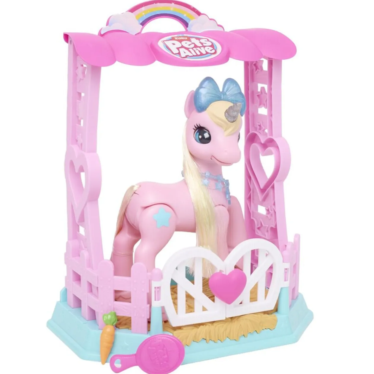 Ma licorne magique et son écurie Little Pet LED et son plastique rose H29cm