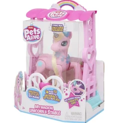Ma licorne magique et son écurie Little Pet LED et son plastique rose H29cm