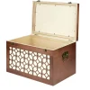 Malle rangement en bois fermeture et poignées métal carreau de ciment 48x32xH30cm < Gifi Online