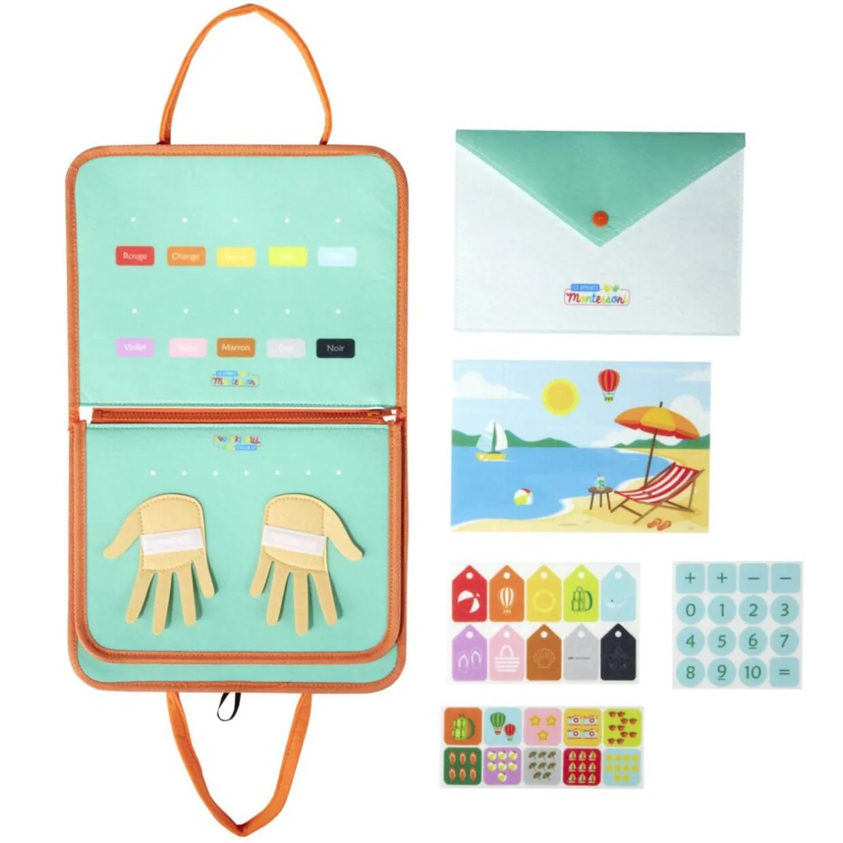 Mallette apprentissage enfant 6 activités éducatives feutrine 28,5x4x25cm < Gifi Discount