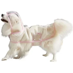Manteau de pluie imperméable transparent pour chien - Taille L