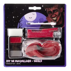 Maquillage Halloween diable rouge avec cornes