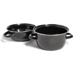 Marmite à moules avec couvercle acier noir Ø18xH16,5cm
