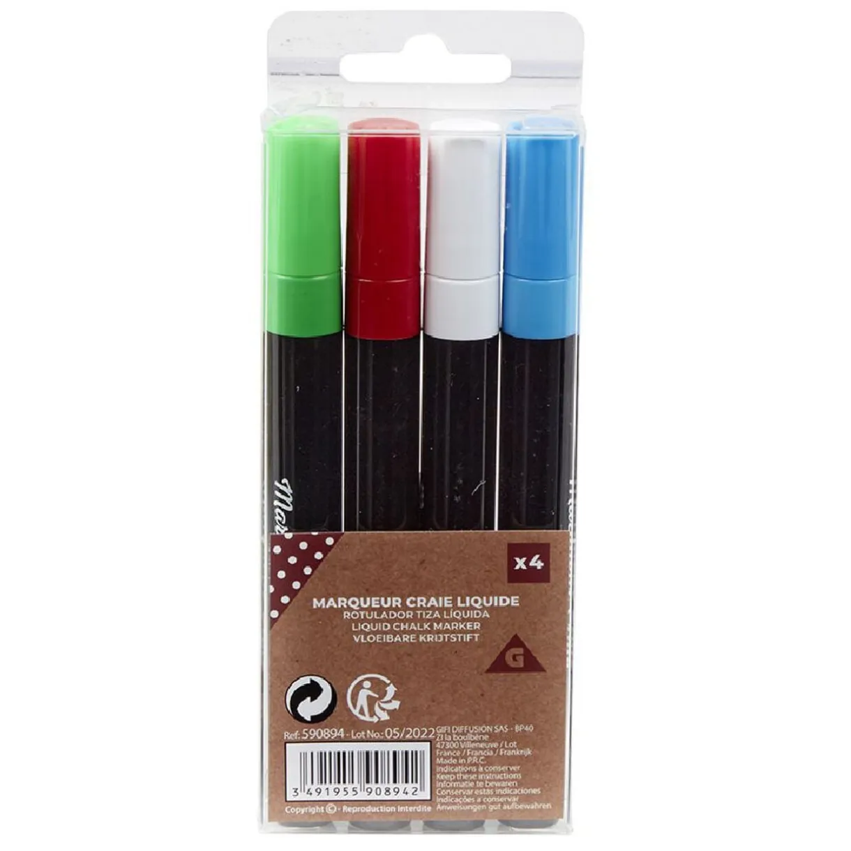 Marqueur craie multicolore X4 < Gifi Clearance