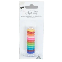 Marqueur multicolore rond pour verre à pied x12 < Gifi New